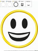 Smiling Emoji Applique Embroidery Design
