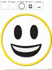 Smiling Emoji Applique Embroidery Design