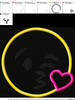 Kiss Heart Emoji Applique Embroidery Design