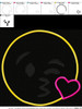 Kiss Heart Emoji Applique Embroidery Design