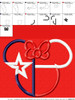 Texas Flag Minnie Mouse Head Epcot Applique Design
