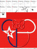 Texas Flag Minnie Mouse Head Epcot Applique Design
