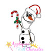 Frozen Olaf Snowman Christmas Applique Design