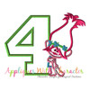 Trolls Poppy Number Four Applique Design