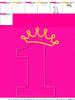 Princess Number One Applique Embroidery Design