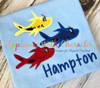 Doctor Seuss Red Fish Applique Embroidery Design