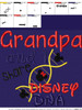 Grandpa And I Share Disney DNA Saying Embroidery Design
