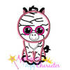 Beanie Boo Pink Zebra Applique Embroidery Design