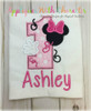 Minnie Mouse Number One Applique Embroidery Design
