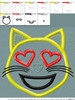 Love Cat Emoji Applique Design