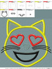Love Cat Emoji Applique Design