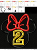 Minnie Mouse Head Number Two Applique Design