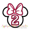 Minnie Mouse Head Number Two Applique Design