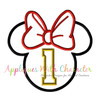 Miss Mouse Head One Applique Design