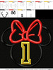Minnie Mouse Head Number One Applique Design