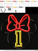 Minnie Mouse Head Number One Applique Design