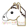 Horse Face Emoji Applique Embroidery Design