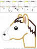Horse Face Emoji Applique Embroidery Design