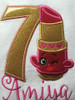 Shopkin Lippy Seven Applique Embroidery Design