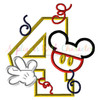 Mr Mouse Four Applique Design
