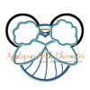 Cinderella Mickey Mouse Head Applique Design