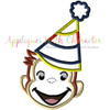 Curious Monkey Party Boy Applique Design
