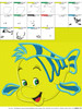 Little Mermaid Flounder Applique Embroidery Design