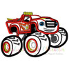 Blaze Monster Truck Applique Embroidery Design