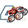 Blaze Monster Truck Four Applique Design