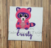 Beanie Boo Raccoon Applique Embroidery Design
