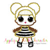 Glitter Doll Applique Design 