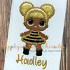 LOL Doll Glitter Applique Embroidery Design
