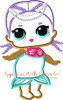Mermaid Doll Applique Design 