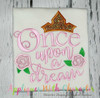 Sleeping Girl Once Upon A Dream Saying Applique Design 