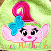 Peeking Baby Poppy Troll Movie Applique Design