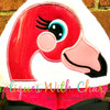 Peeking Flamingo Applique Embroidery Design