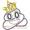Poop Princess Emoji Applique Embroidery Design