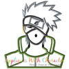 Ninja Boy Bust Applique Embroidery Design