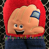 Emoji Emoticon Hand Peeker Applique Design