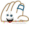Emoji Emoticon Hand Peeker Applique Design