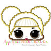 LOL Doll Glitter Peeker Applique Embroidery Design