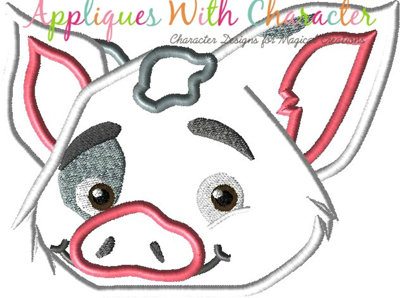 Island Girl Pua Pig Peeker Applique Design By Appliques With Character Island Girl Pua Pig Peeker Applique Design By Appliques With Character