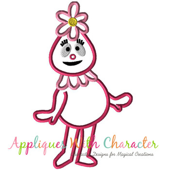 Foofy Pink Gabba Girl Applique Embroidery Design