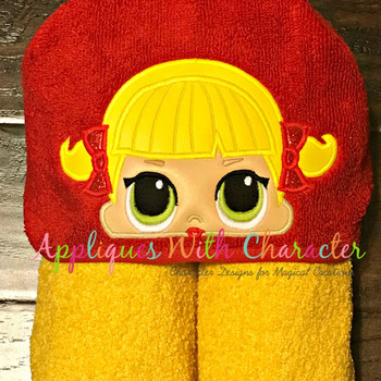 LOL Doll Cheer Peeker Applique Embroidery Design