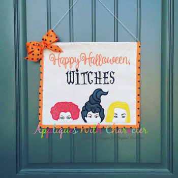 Halloween Sister Three Peeker Applique Design 