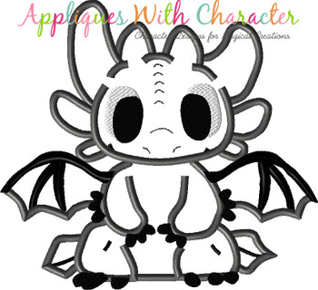 Train a Dragon Toothless Dragon Full Body Applique Design