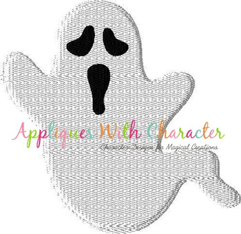 Halloween Ghost Filled Stitch Embroidery Design