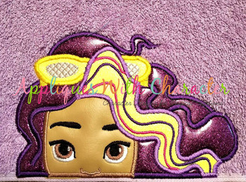 Sun Girl Roxy Peeker Applique Embroidery Design