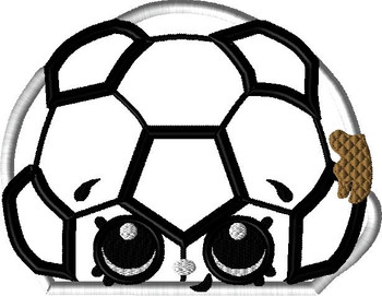 Shopkins Soccer Ball Peeker Applique Design