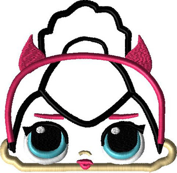 LOL Doll Spice Peeker Applique Embroidery Design